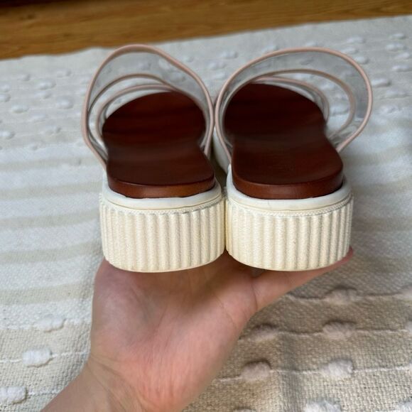 Altr’d State platform double clear/ pink lined strap slip on sandals size 8.5 - Picture 7 of 10